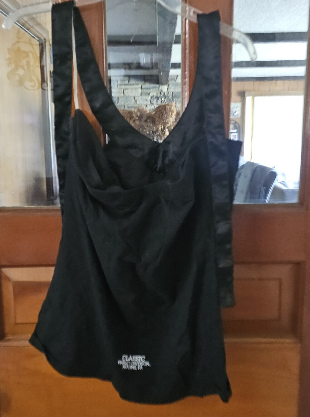 Harley-Davidson Black Tie Back Tank with Logo Accents - Picture 2 of 2